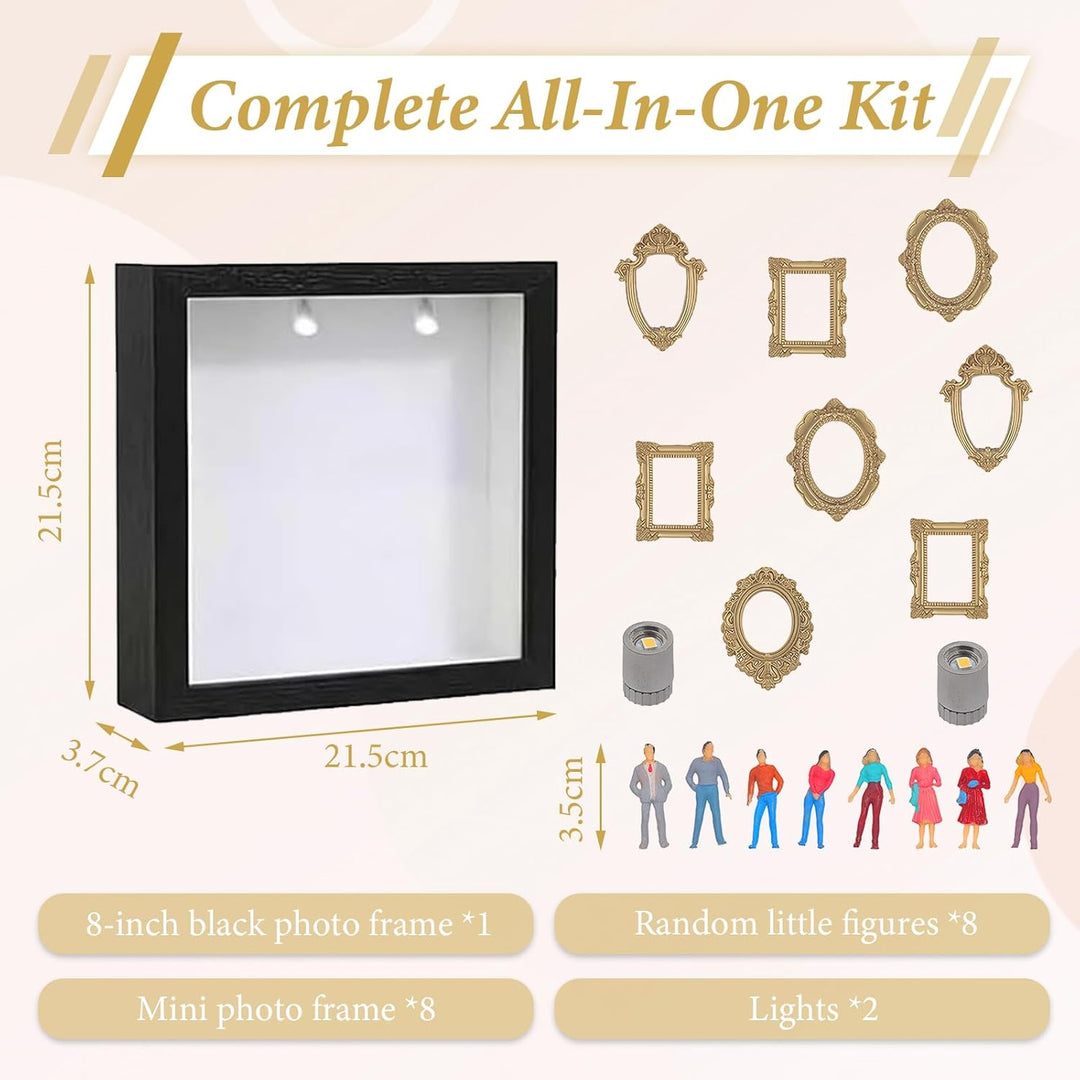 DIY Mini Museum Silhouette Box Mini Museum DIY Mi-NI Mu-seum Bilderrahmen mit 8 Mini Bilderrahmen,8