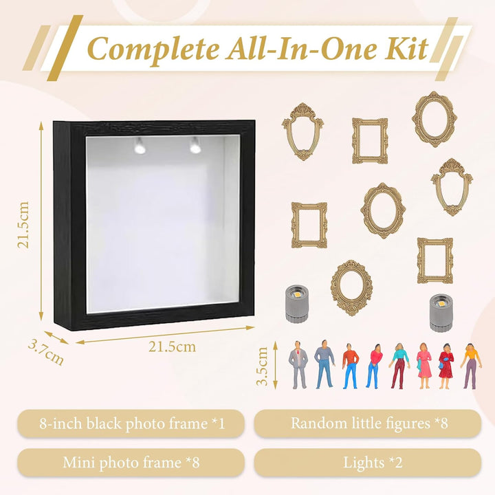 DIY Mini Museum Silhouette Box Mini Museum DIY Mi-NI Mu-seum Bilderrahmen mit 8 Mini Bilderrahmen,8