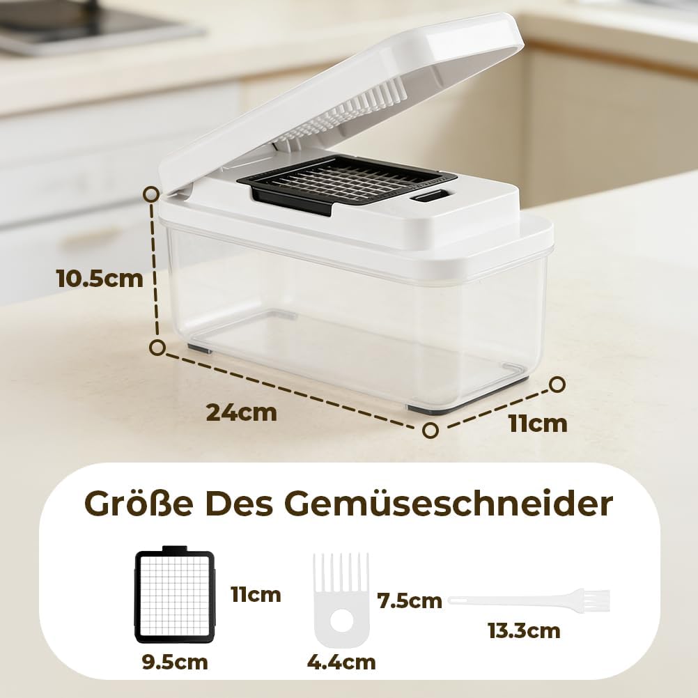 Gemüseschneider Manuell, Zwiebelschneider, Gemüse Schneider für Schnell und Gleichmässig Würfel, Gem