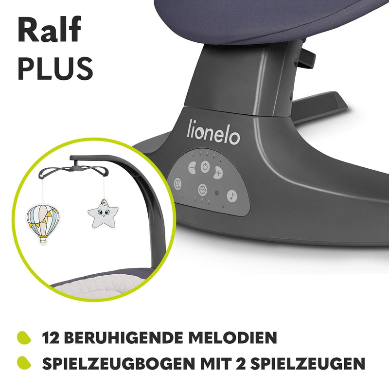 LIONELO Ralf 2in1 Babywippe und Liegestuhl, Fernbedienung, 12 Melodien, zwei Schaukelrichtungen, 5 S