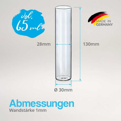 Tuuters 25x Gewürzgläser mit Natur-Korken, kleine Glas-fläschchen für Gewürze (130 x Ø30 mm), 130 x