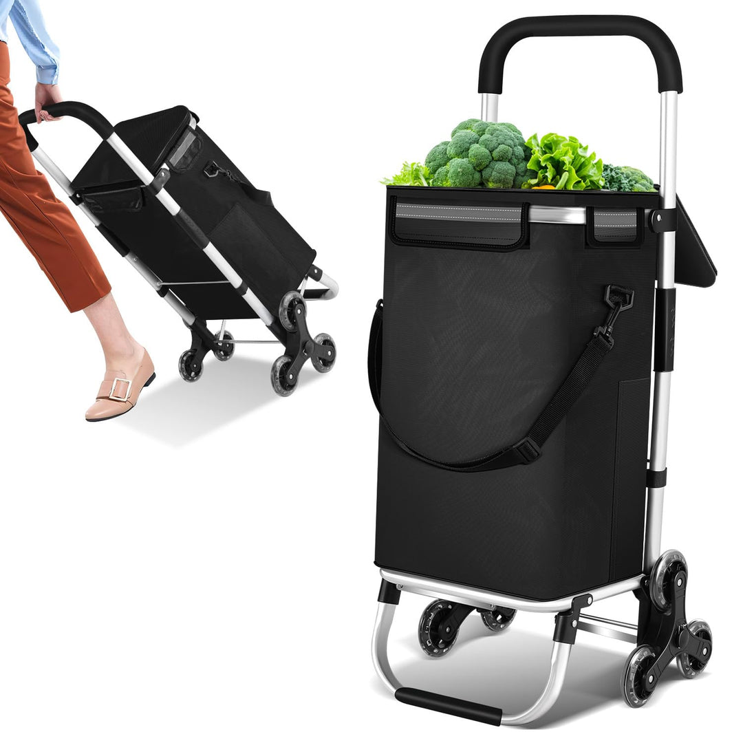Einkaufstrolley Treppensteiger klappbar mit Kühlfach, 40L Volumen & bis 40kg belastbar | Einkaufswag