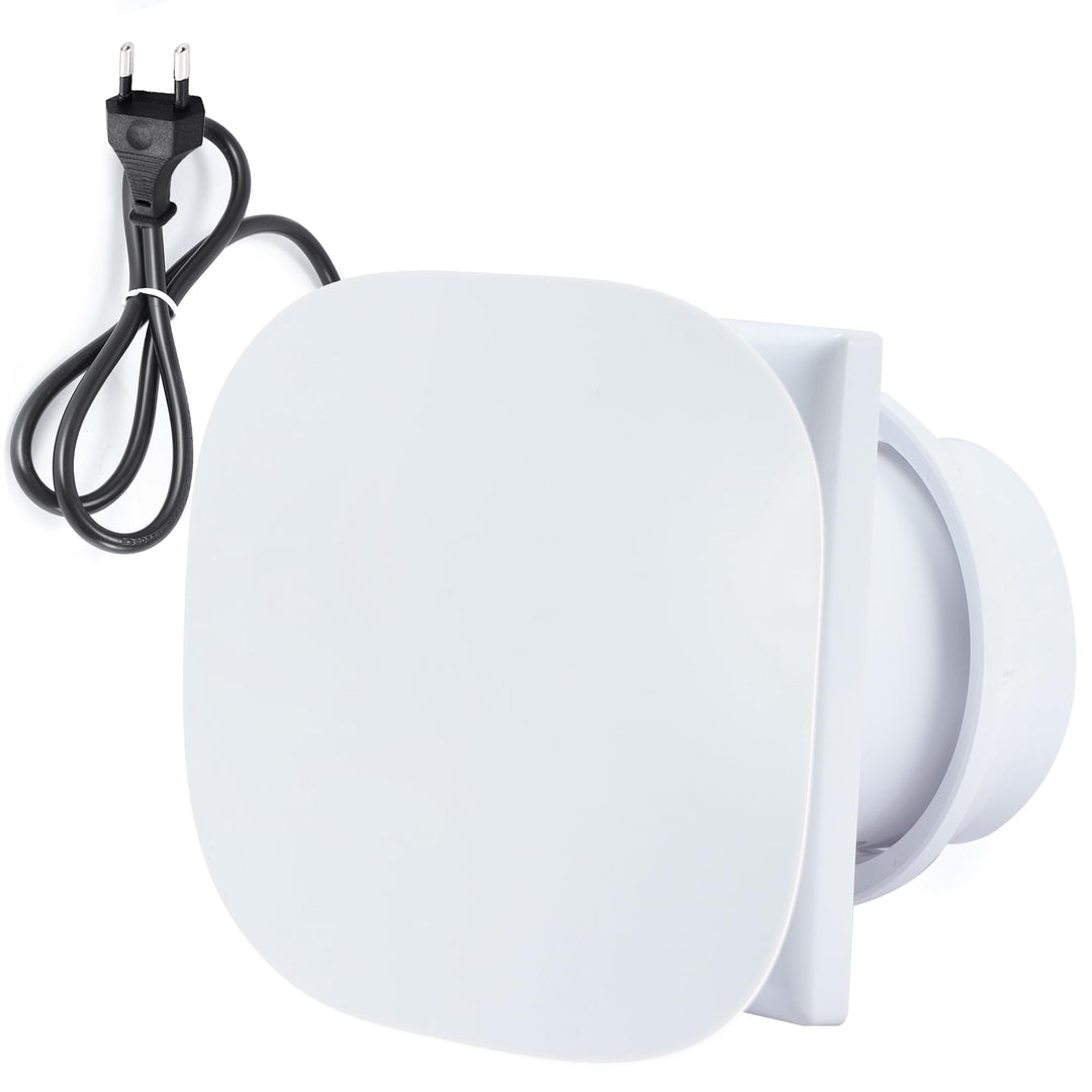 100mm Badlüfter Abluftventilator | Wandventilator Abluftventilator mit Rückstauklappe, EU-Stecker fü
