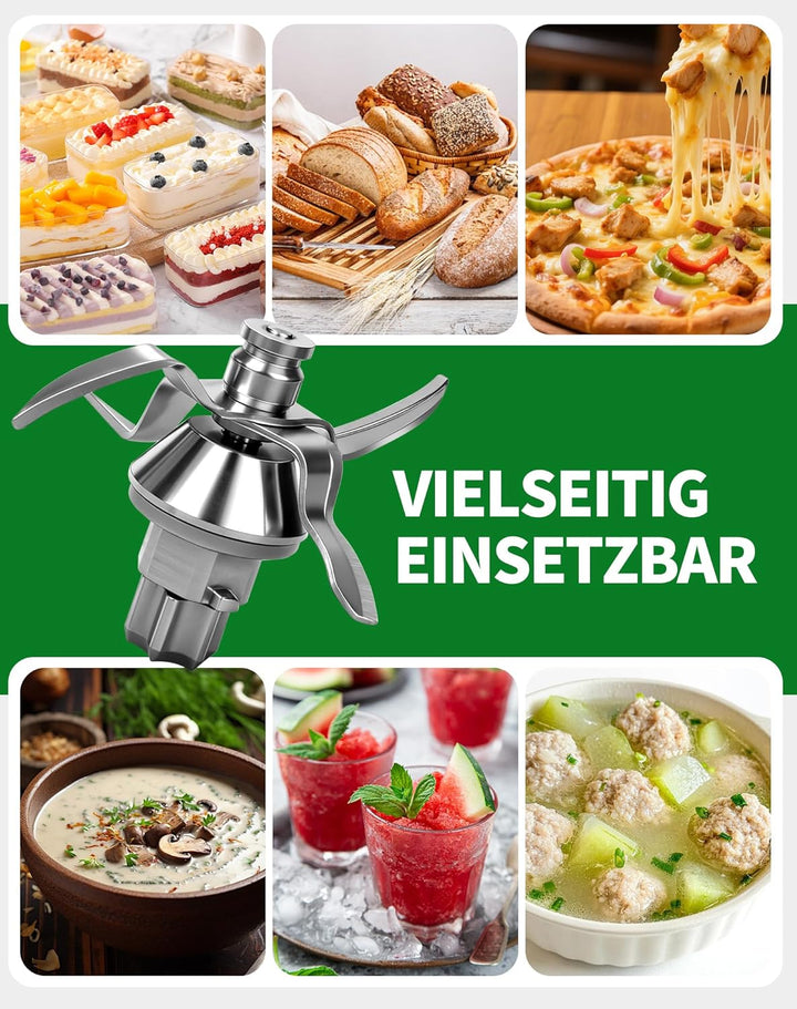 Messer für Vorwerk Thermomix TM31, Edelstahl Teigmesser & Mixmesser mit Dichtring, Küchenmaschine Er