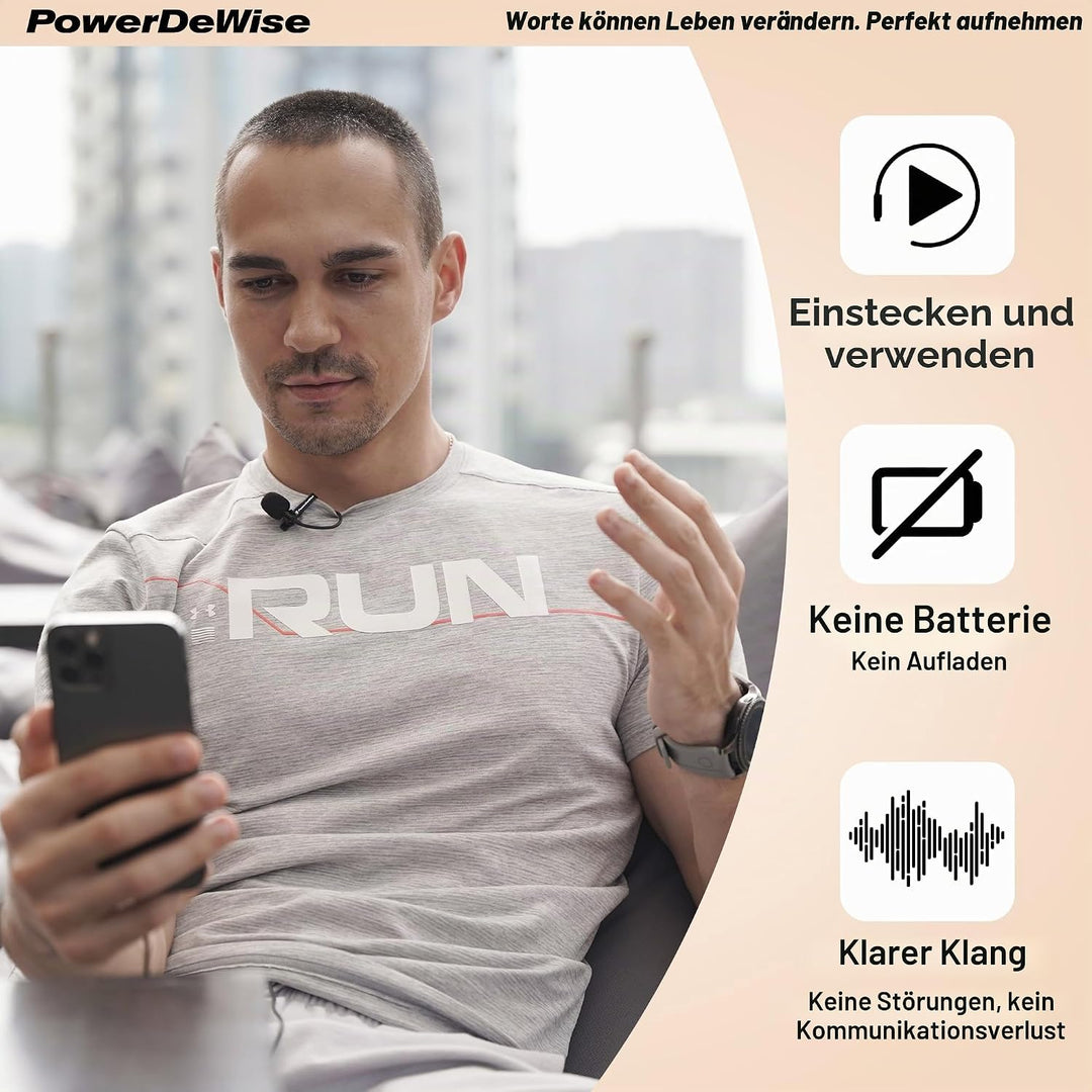 Professionelles Lavalier Mikrofon Omnidirektionales Ansteckmikrofon mit Klammersystem Perfekt für di