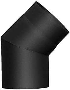 Rauchrohrbogen/Ofenrohr/Winkel 45° FERRO Ø200mm ohne Reinigungsöffnung