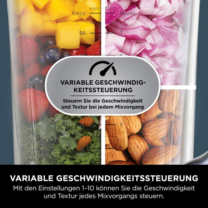 Ninja 2-in-1 Detect Power Mixer Pro &amp; Single Serve | 1200W Mixer mit Krug, &amp; Single Serve, Smoothies