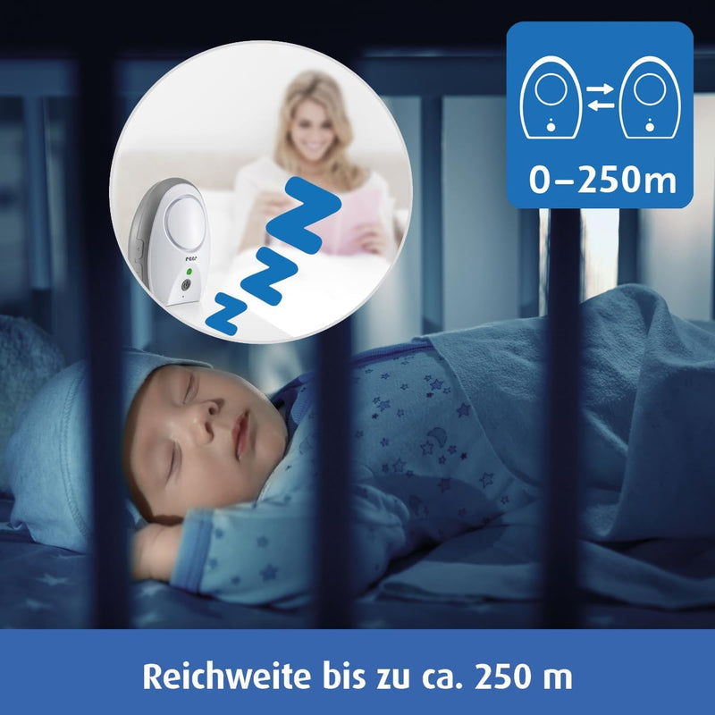 reer 50040 Babyphone Neo Digital – 100% abhörsicher, strahlungsarm, 250m Reichweite, 1 Stück (1er Pa