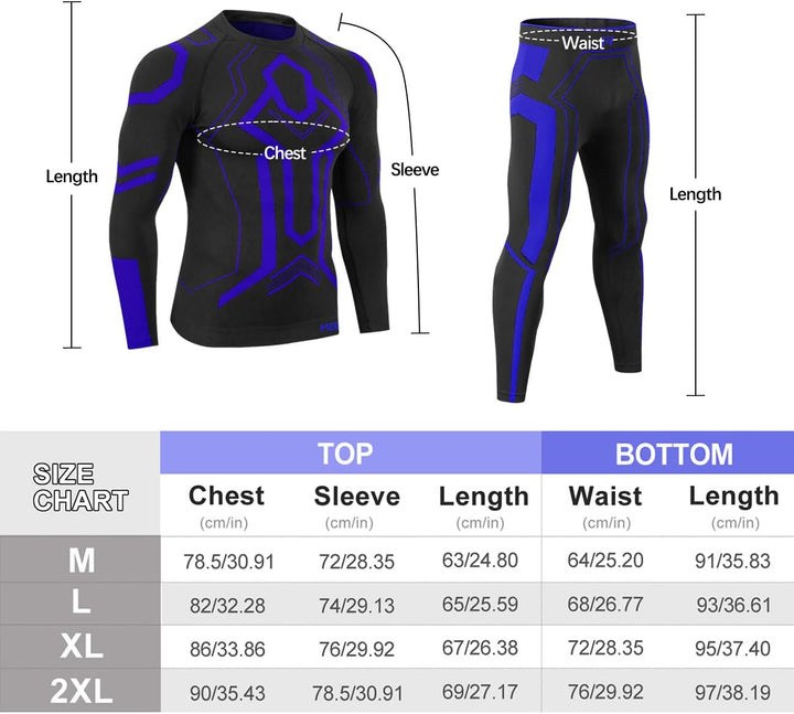 MEETWEE Thermounterwäsche Herren Atmungsaktiv Männer Thermo Funktionswäsche Winter Skiunterwäsche Un