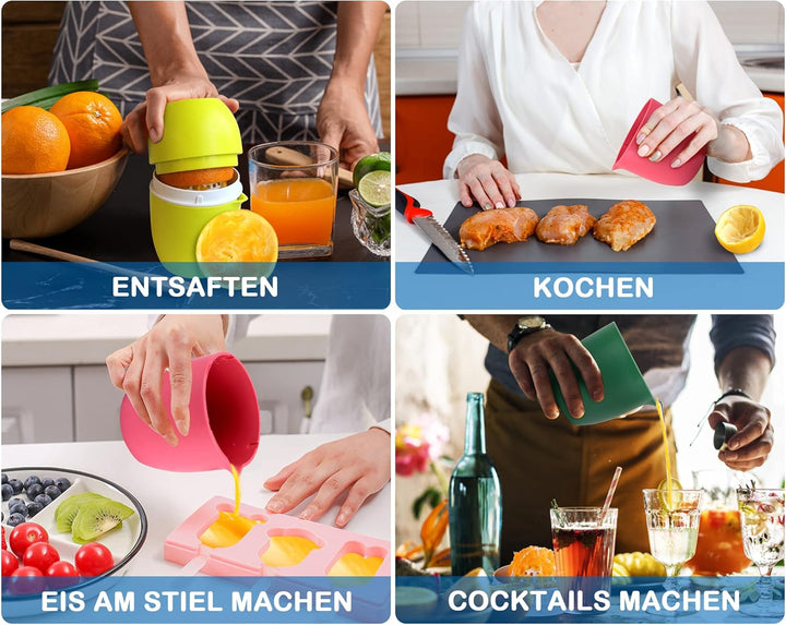 Lechin Zitronenpresse - Einzigartiger Zitruspresse in Zitronenform - Manueller Entsafter mit zwei Pr