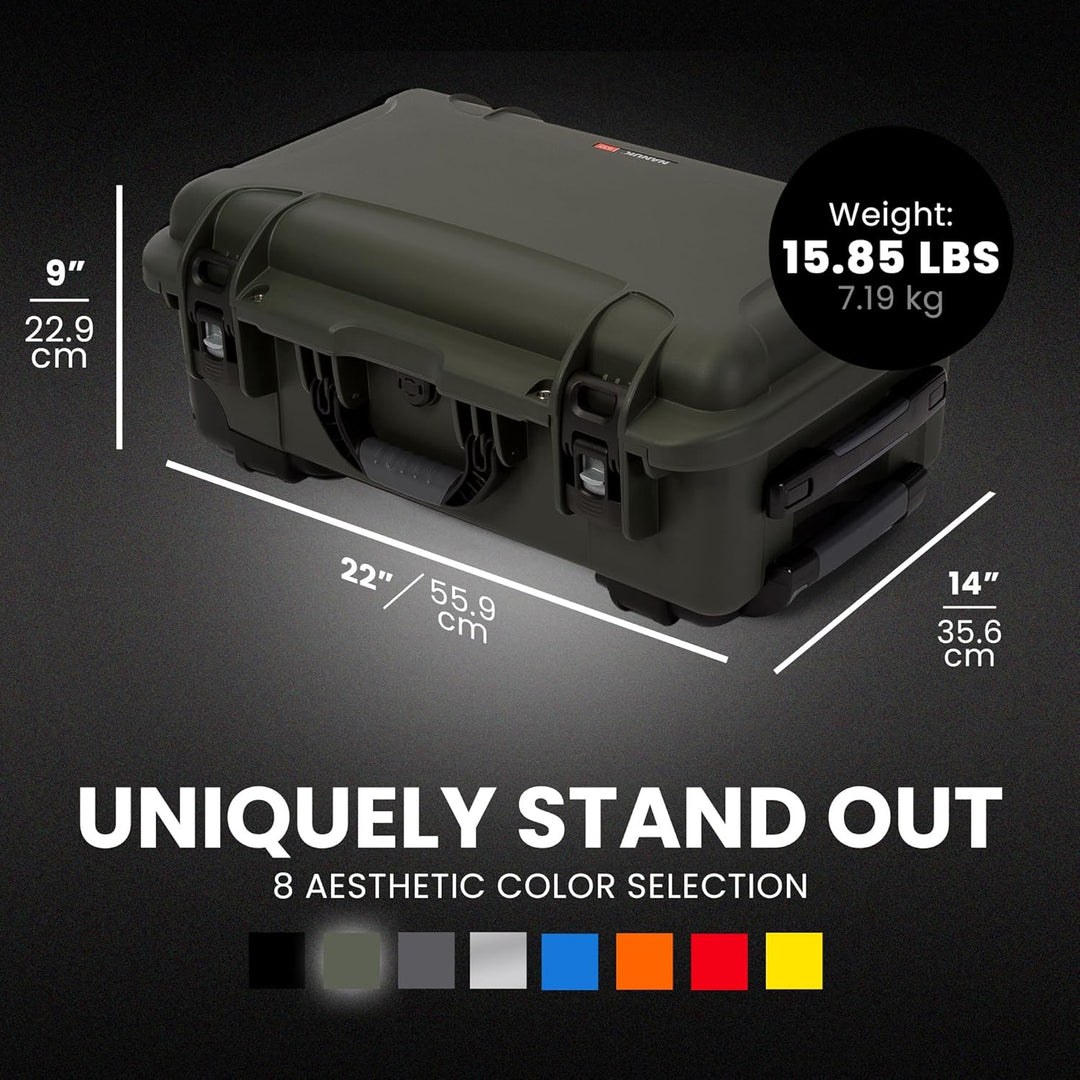 Nanuk 935 Wasserdichter Hartschalenkoffer Mit Gepolsterten Trennwänden und Organizer für Deckel - Ol