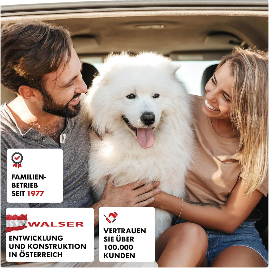 Walser Premium Auto Hundedecke Rocky, 100% wasserdichte Rücksitz Autoschondecke inkl. Seitenschutz u