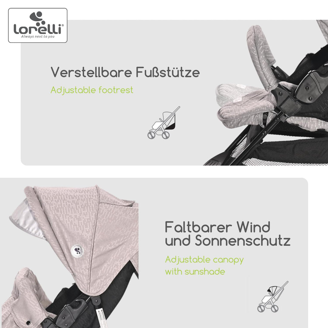 Lorelli Kinderwagen Martina, Reisebuggy, Baby Buggy klein zusammenklappbar, leicht, nur 7,5 kg, komp