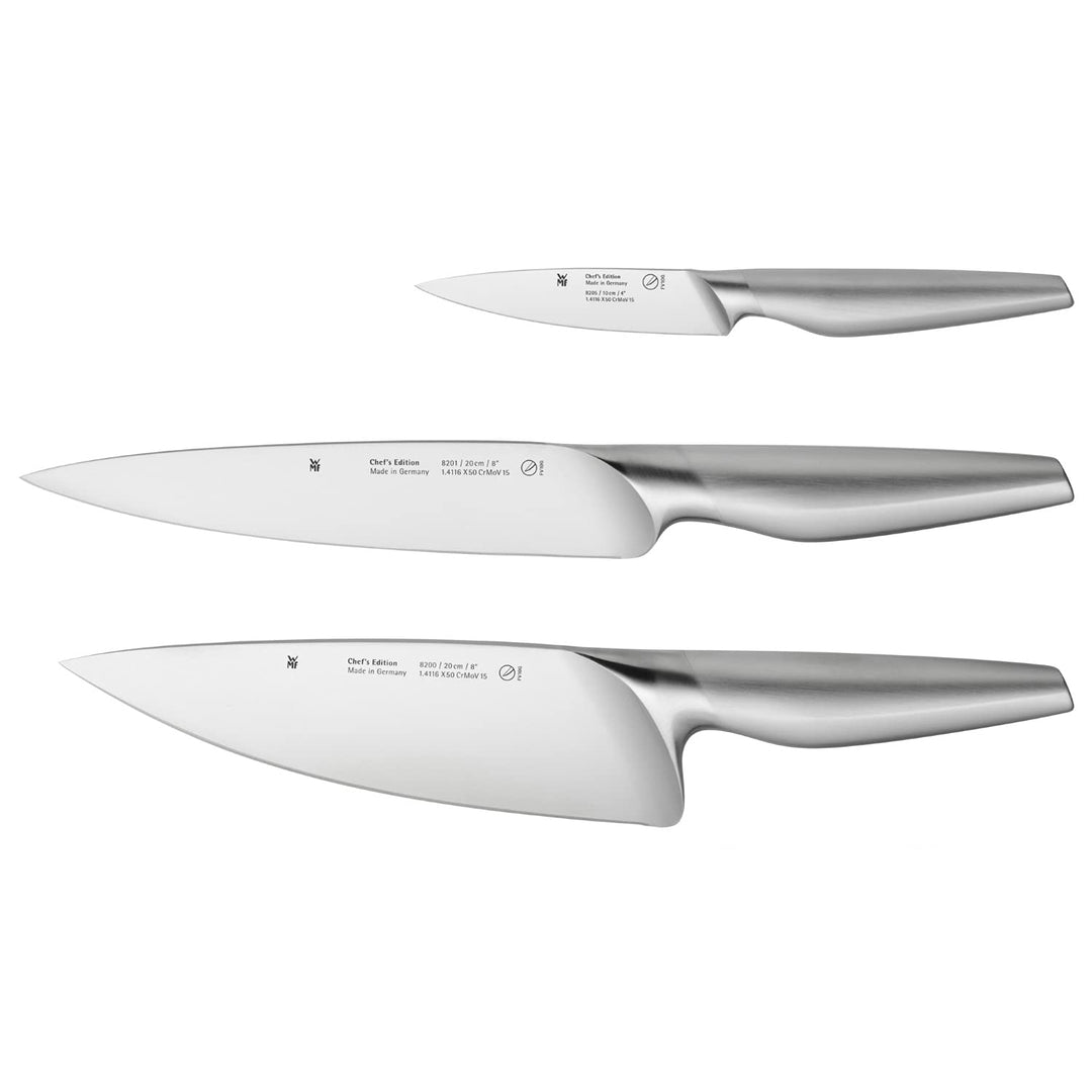 WMF Chef's Edition Messer-Vorteils Set 3teilig, Made in Germany, 3 Messer geschmiedet, Küchenmesser,