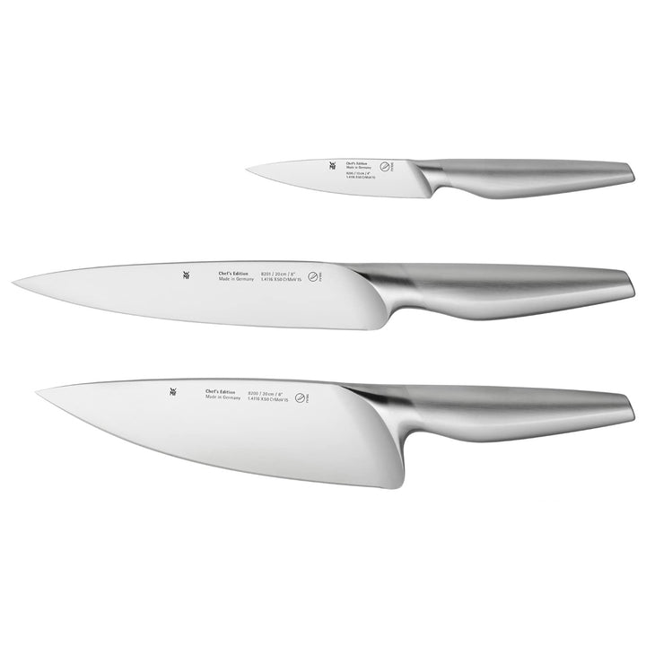WMF Chef's Edition Messer-Vorteils Set 3teilig, Made in Germany, 3 Messer geschmiedet, Küchenmesser,