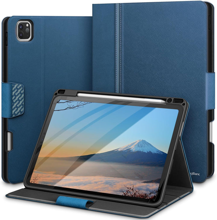 KingBlanc Hülle für iPad Pro 12,9 Zoll 2022 6. Generation 2021/2020/2018 (5./4./3. Gen) mit Stifthal