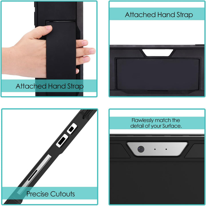 MoKo Hülle für Microsoft Surface Pro 7/ Pro 7+/ Pro 6/5/4/ LTE,Schwarz | All In One Schutzhülle für