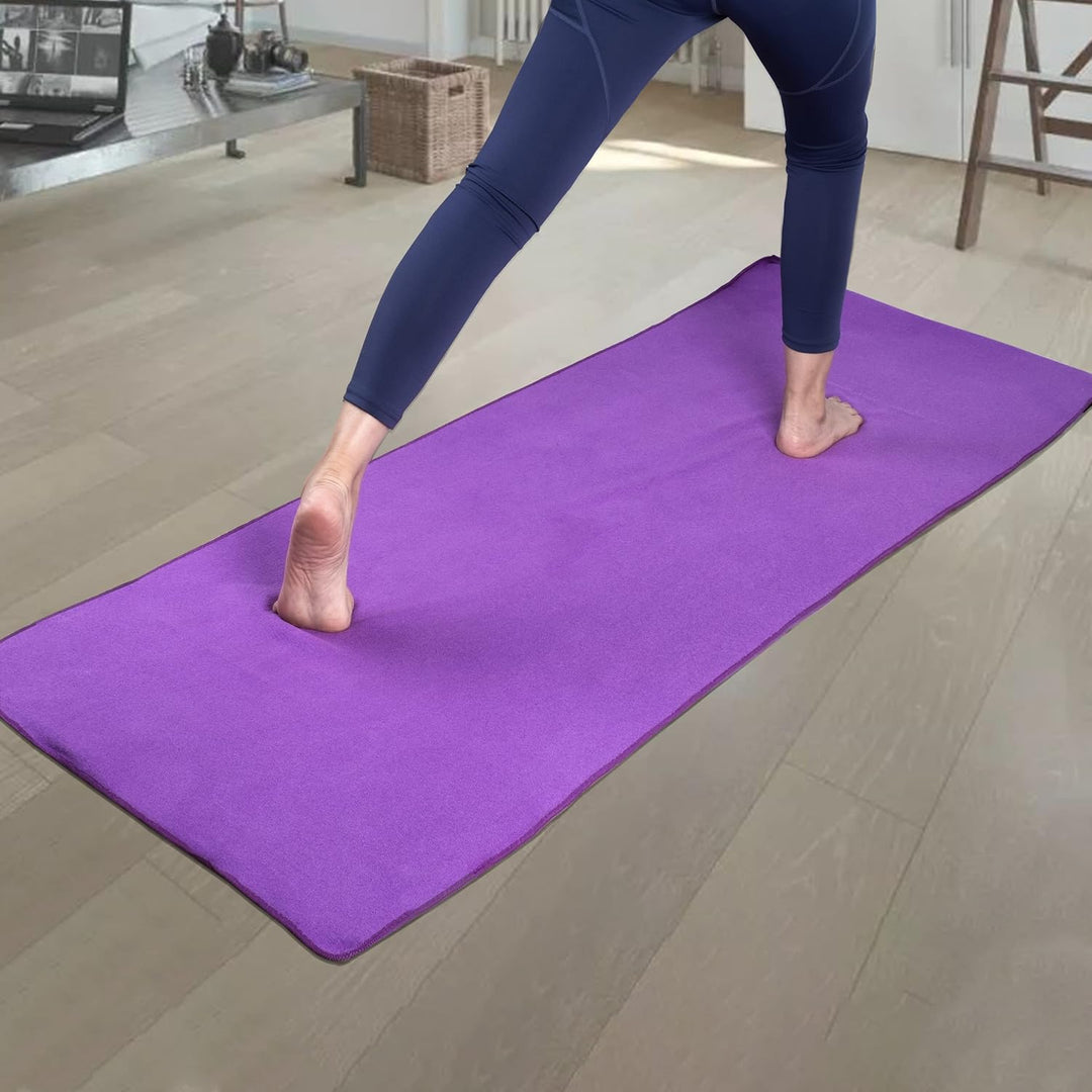 Polyte - Yoga Handtuch aus Mikrofaser mit Rutschfester Silikon Unterfläche und Elastischen Bändern,