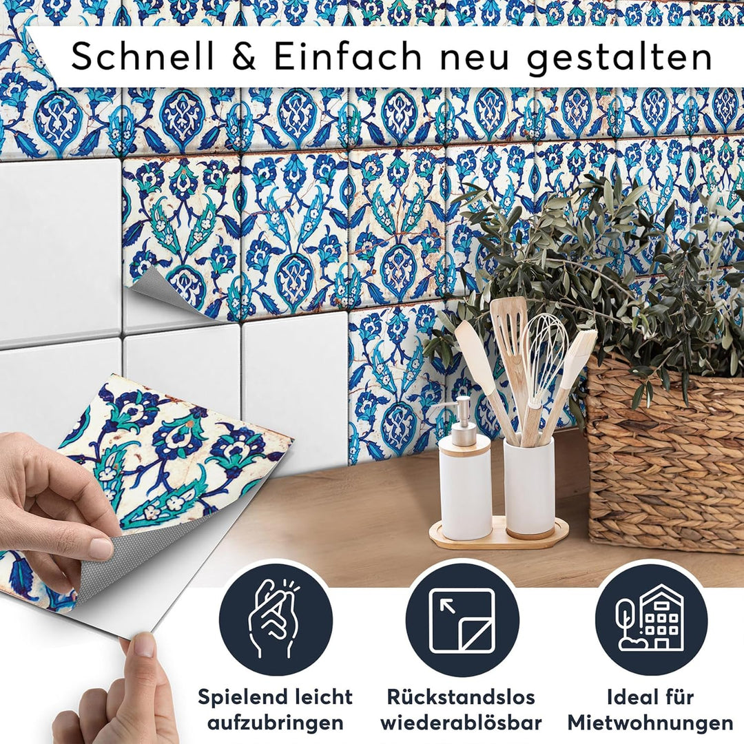 CREATISTO Klebefliesen Stickerfliesen Fliesenfolie - Selbstklebende Fliesen Folie I Klebefliesen Dek