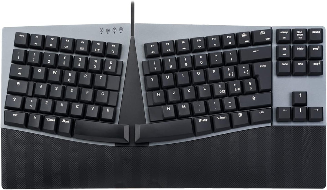 Perixx PERIBOARD-335RD Ergonomische kompakte mechanische Tastatur mit Kabel - Rote Low-Profile-linea