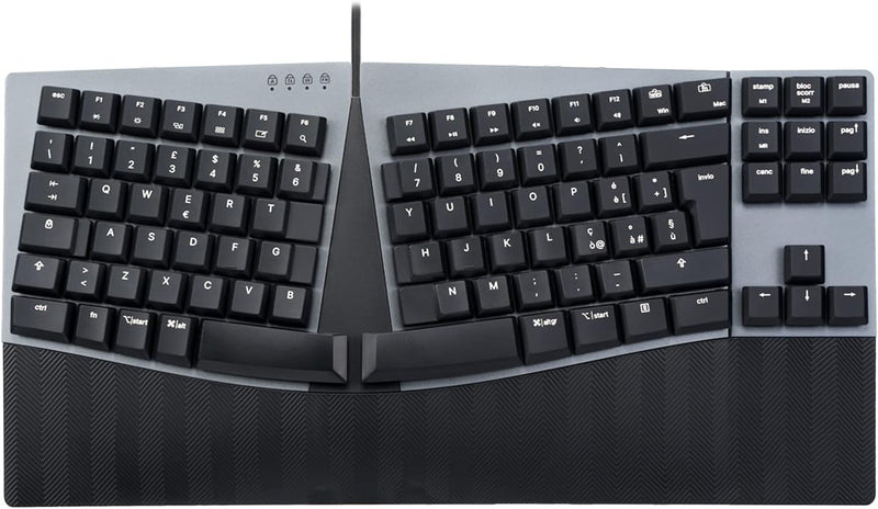 Perixx PERIBOARD-335RD Ergonomische kompakte mechanische Tastatur mit Kabel - Rote Low-Profile-linea