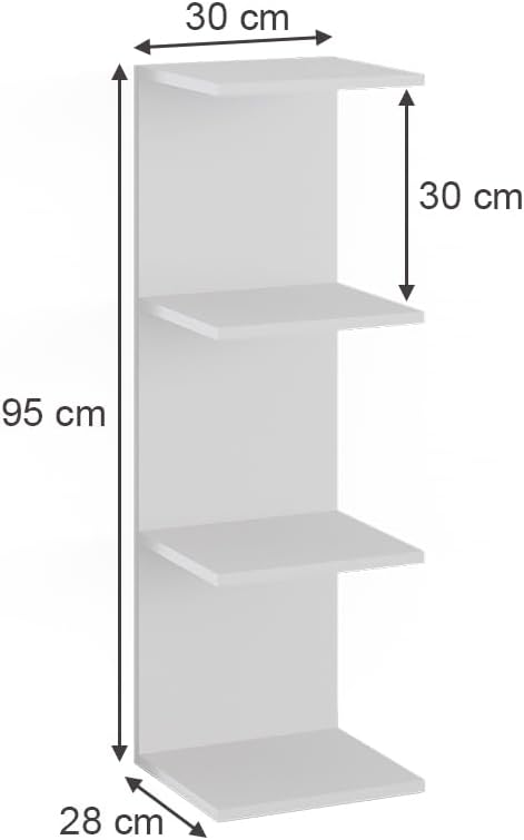 Vicco Wandregal Paolo, Weiss, 30 x 95 cm Weiss 95 cm, Einzel, Weiss 95 cm, Einzel