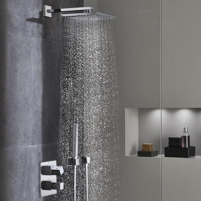 GROHE Euphoria Cube 152 - Kopfbrause (wassersparend, Antikalk-System), chrom, 27705000 Single Ø152mm