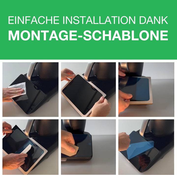 Ecultor® Displayschutz kompatibel mit Thermomix TM7 Schutzfolie mit Montage-Hilfe [9H, Kratzfest, Ma