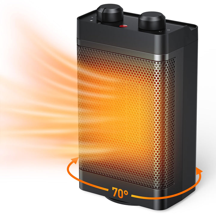 Heizlüfter Energiesparend, 1500W 3 Heizmodi Keramik Elektrische Heizung, 70° oszillierend, Berhitzun