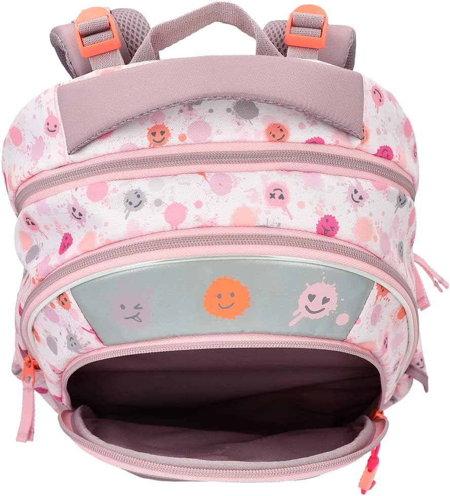 Depesche 12285 TOPModel Happy Together - Schulrucksack in Rosa mit Model-Motiv und Smiley-Muster, Ta