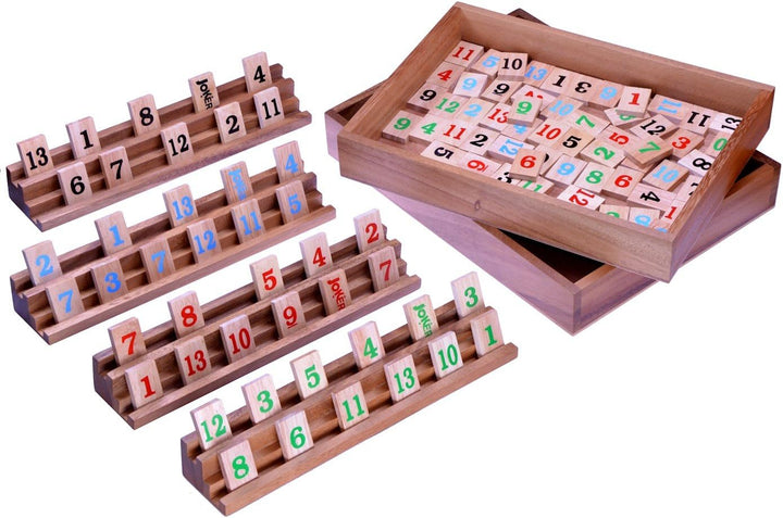 LOGOPLAY Rummy - Gesellschaftsspiel - Legespiel mit 108 Spielsteinen in sehr edler Ausführung aus Sa