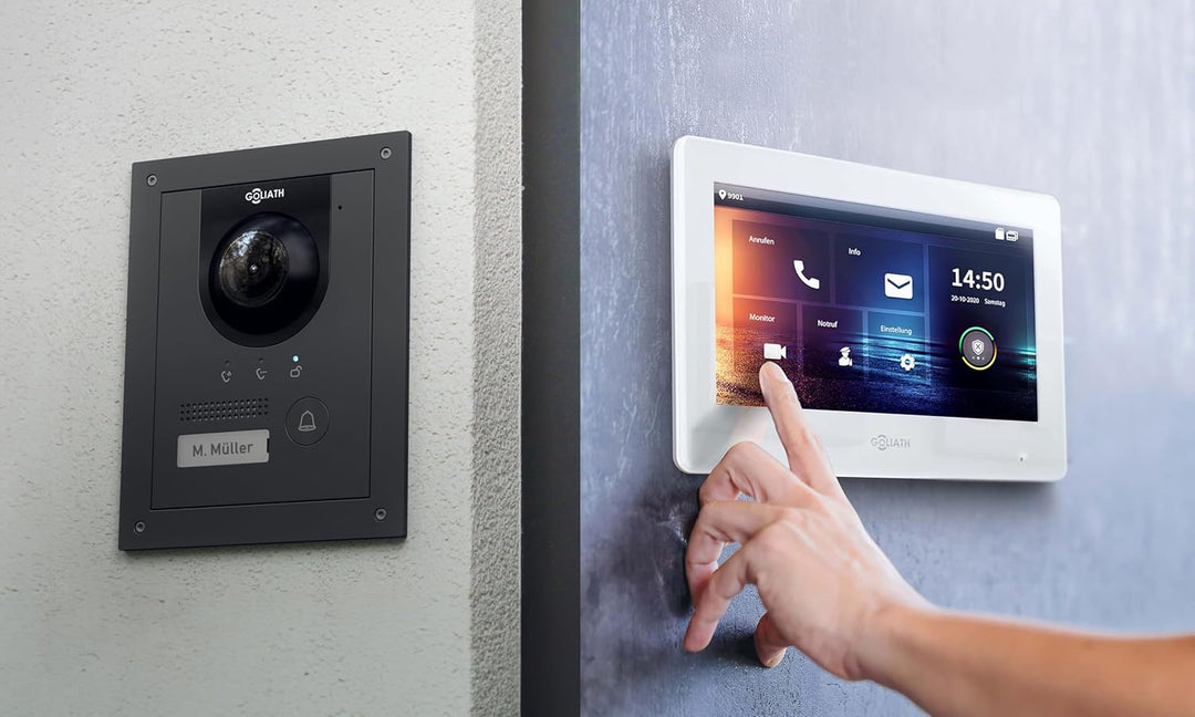 GOLIATH HD Video Türsprechanlage, Video Türklingel mit Kamera, Smartphone App, 1 Familienhaus Klinge