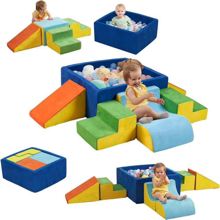 Schaumstoff Bausteine Kinder, Schaumstoff Kletterblöcke XXL, 6 Softbausteine Baby für Zuhause, Monte