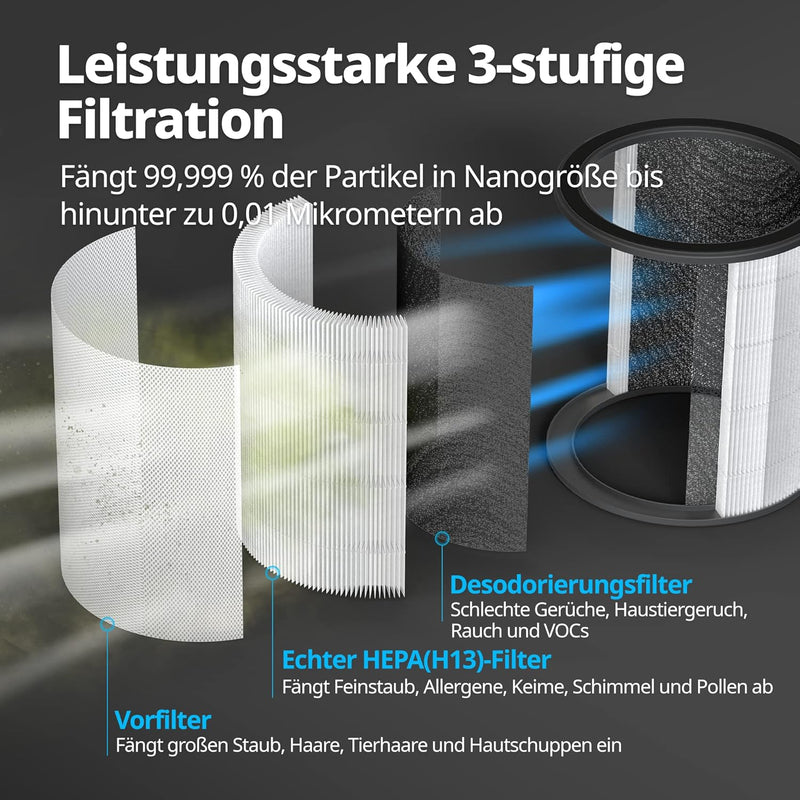 COWAY AIRMEGA AIM 2-in-1 Luftreiniger & Luftzirkulator für Schlafzimmer & Zuhause | H13 HEPA Filter