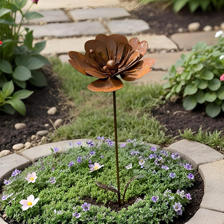 Gartendeko Set Rost Deko für Rostige Gartendeko Cortenstahl Gartenstecker rost Metall Blume Mohn Ran