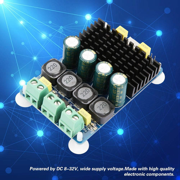 100 W + 100 W Stereo-Leistungsverstärkerplatine, und Effizienz, Zweikanal, DC 8–32 V, Breite Spannun