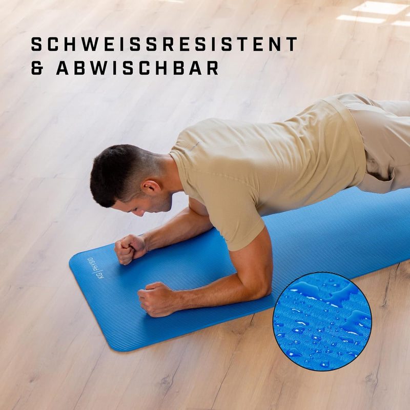 KG Physio Yogamatte Rutschfest und Gepolstert - Yoga Matte mit Tragegurt, Fitnessmatte, Turnmatte, S