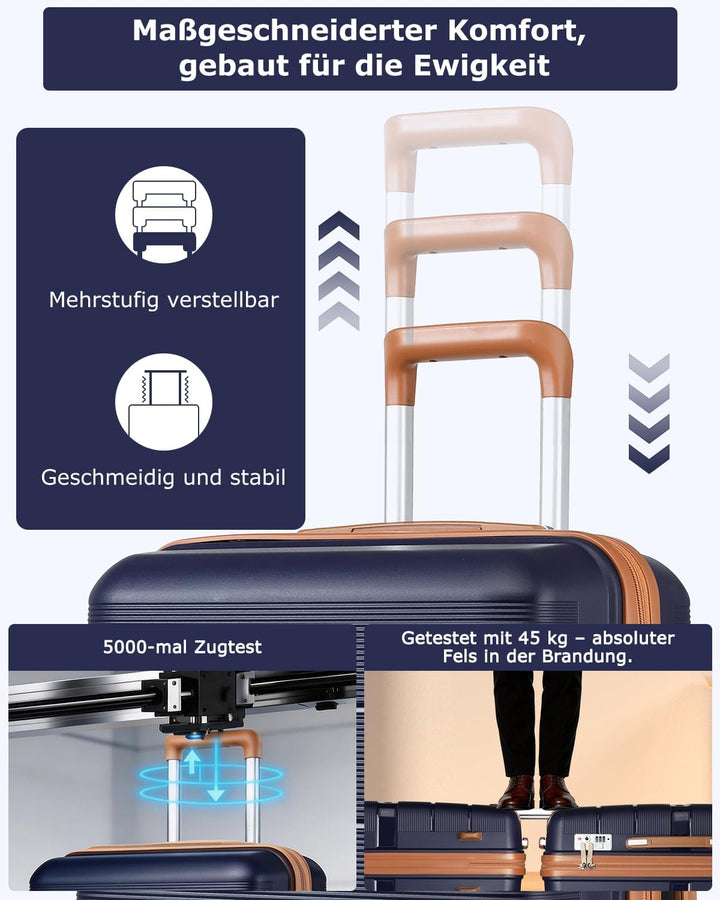 British Traveller Reisekoffer Mittelgross Koffer Trolleys Mittelgross Hartschalenkoffer 100% PP Hand