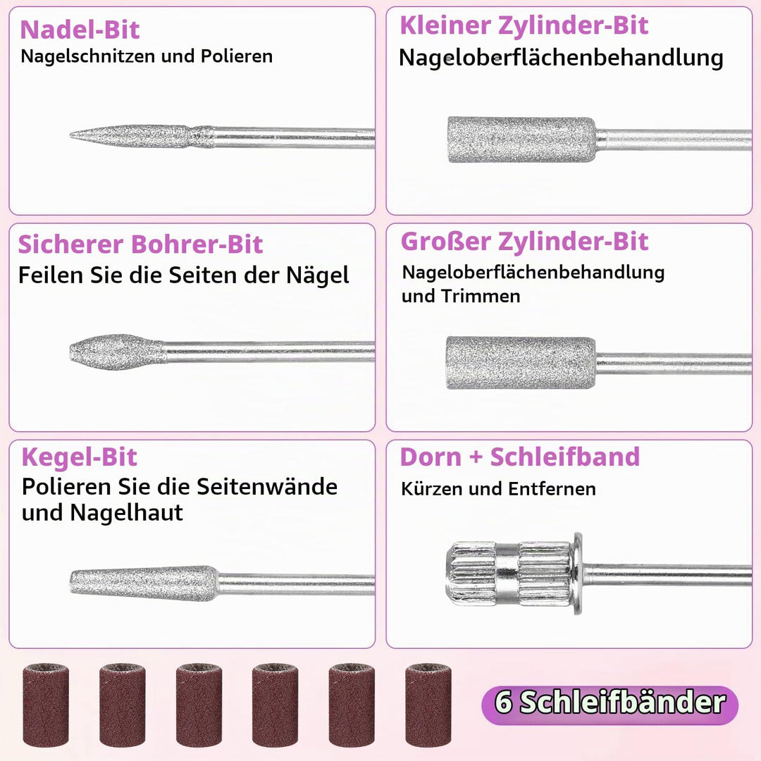 Tragbarer Elektrischer Nagelfräser, 45000 RPM Professionelle Nagelfeile Set, mit LED Display und Nag
