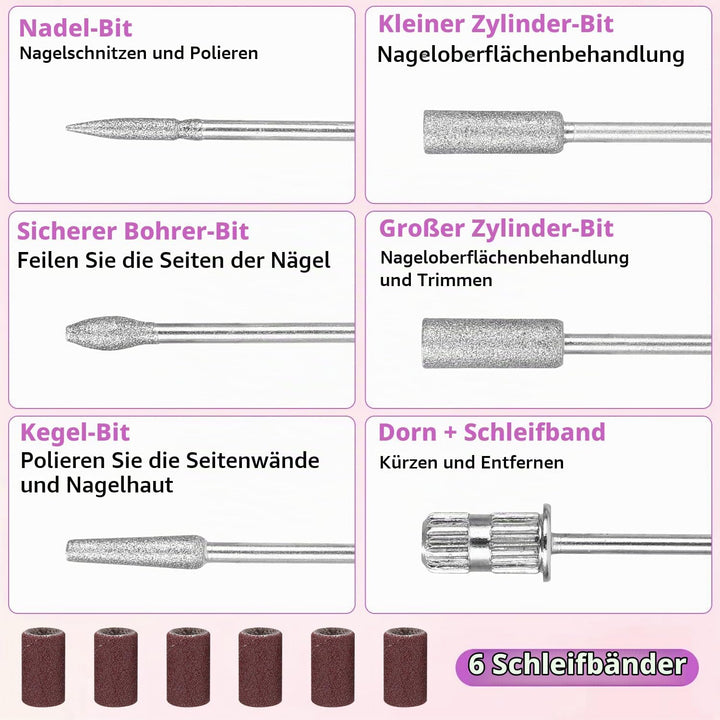 Tragbarer Elektrischer Nagelfräser, 45000 RPM Professionelle Nagelfeile Set, mit LED Display und Nag