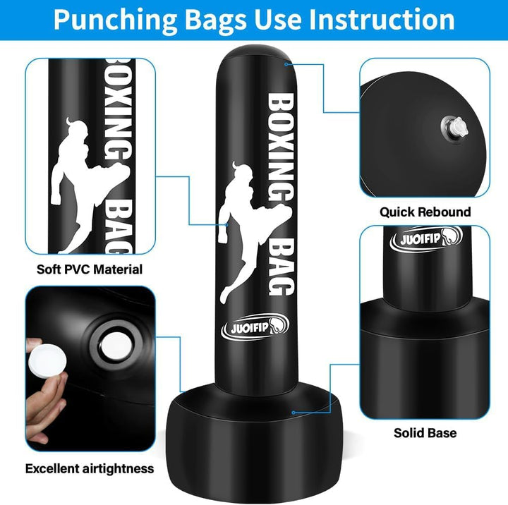 YORWHIN Boxsack Erwachsene 180cm, Aufblasbare Boxsack Stehend Freistehende Kickboxsäcke Ausrüstung f