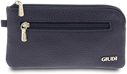 GIUDI ® - Schlüsselanhänger mit Ringen aus Kalbsleder echtes Leder Blau, Blau