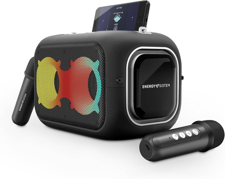 Energy Sistem Karaoke Star Party Karaoke Lautsprecher Bluetooth 5.4 50W mit 2 Mikrofonen LED Lichter