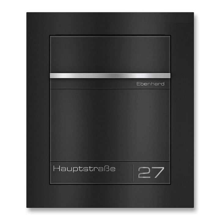 Metzler Unterputz Briefkasten Tiefschwarz RAL 9005 – Hochwertiger Einbaubriefkasten aus pulverbeschi