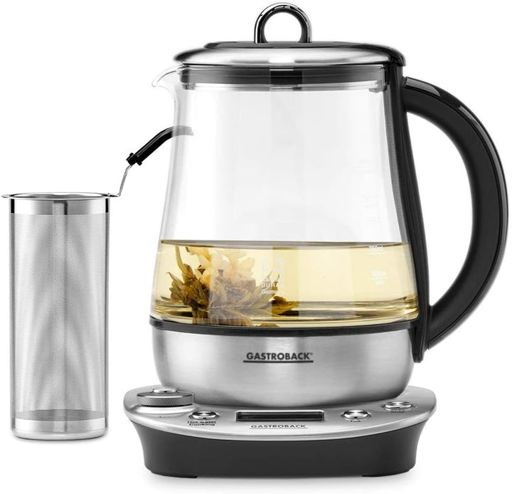 Gastroback 42438 Design Tea and More Advanced Automatischer Teekocher und Wasserkocher, Multifunktio