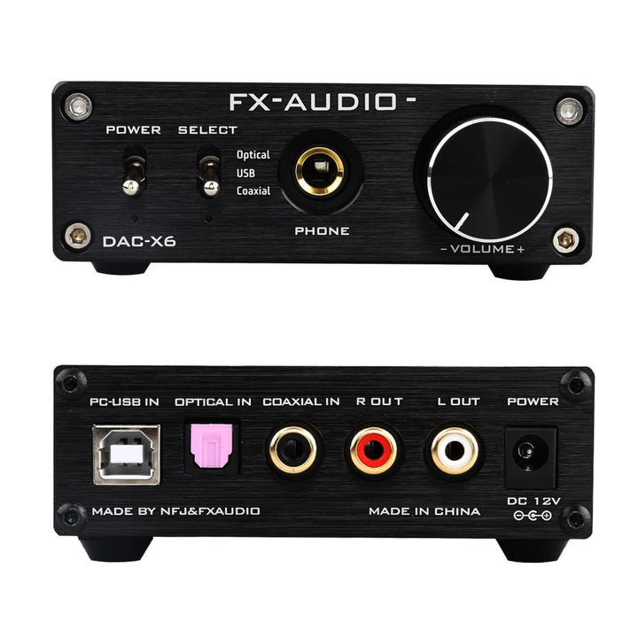KGUSS FX-Audio DAC-X6 Mini HiFi 2.0 Digitaler Audio-Decoder DAC-Eingang USB/Koaxial/Optischer Ausgan