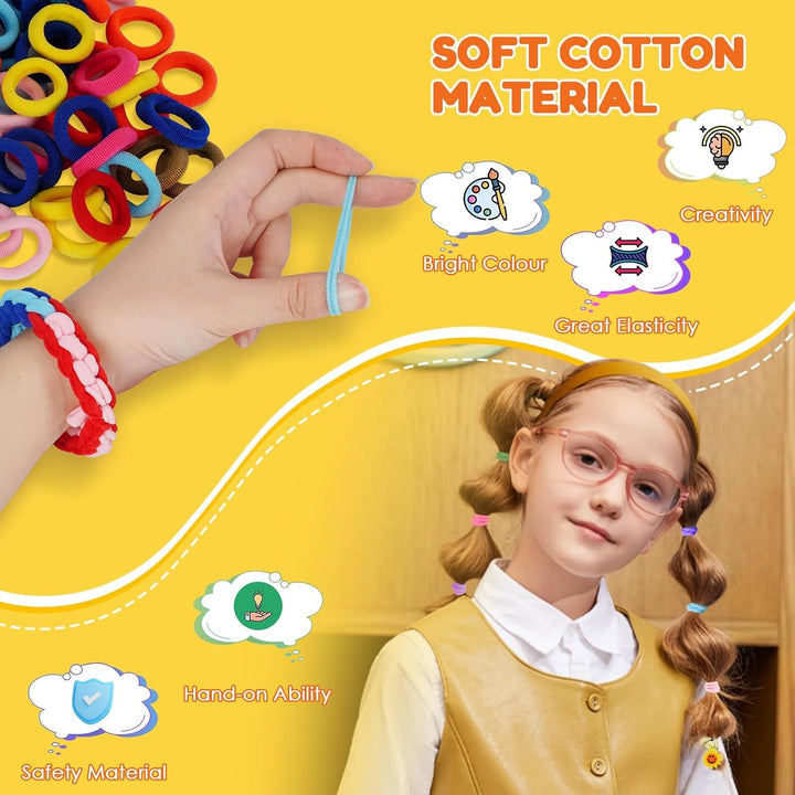 FunzBo Loom Bänder Set für Kinder 1000pcs 2025 Upgraded Soft Loom Bänder Haargummis Mädchen Armbände