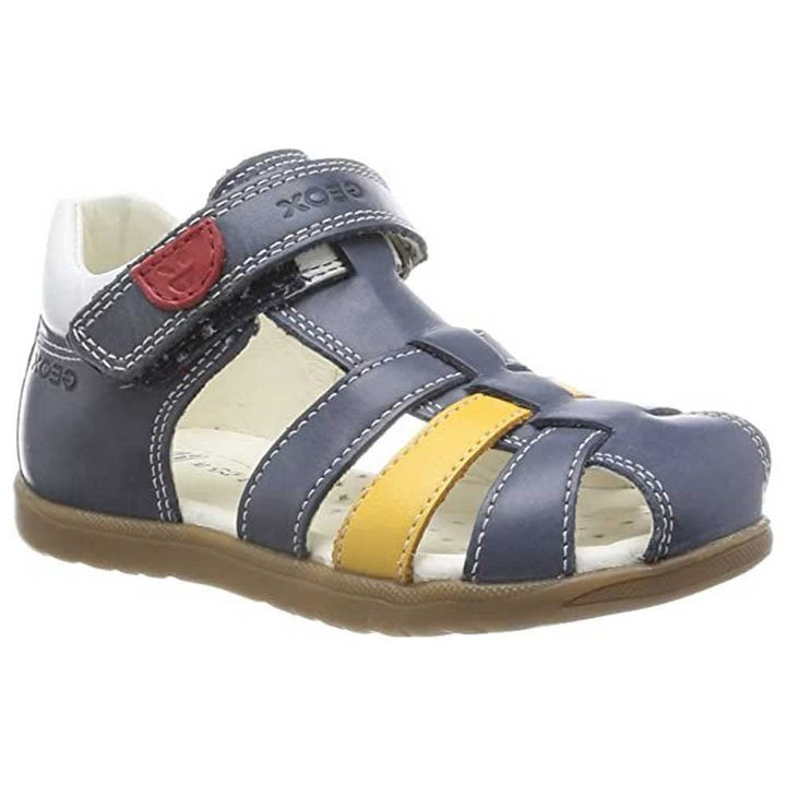 Geox Mädchen B Macchia GirlFirst Walker Shoe 22 EU Navy Dk Yellow, 22 EU Navy Dk Yellow