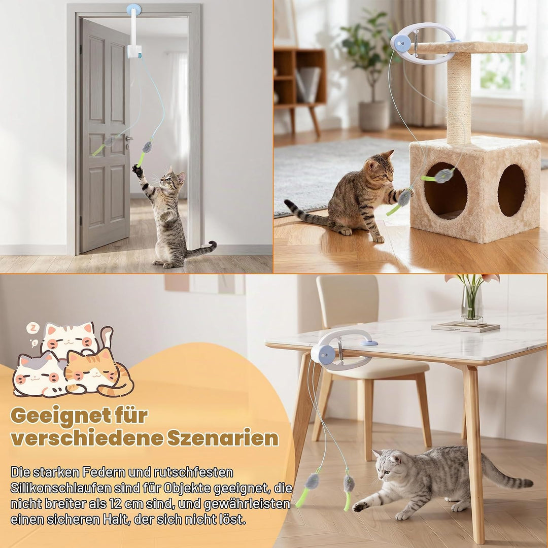 Kssvzz Katzenspielzeug Türrahmen Elektrisch, Interaktives Katzenspielzeug USB Wiederaufladbar, Hänge