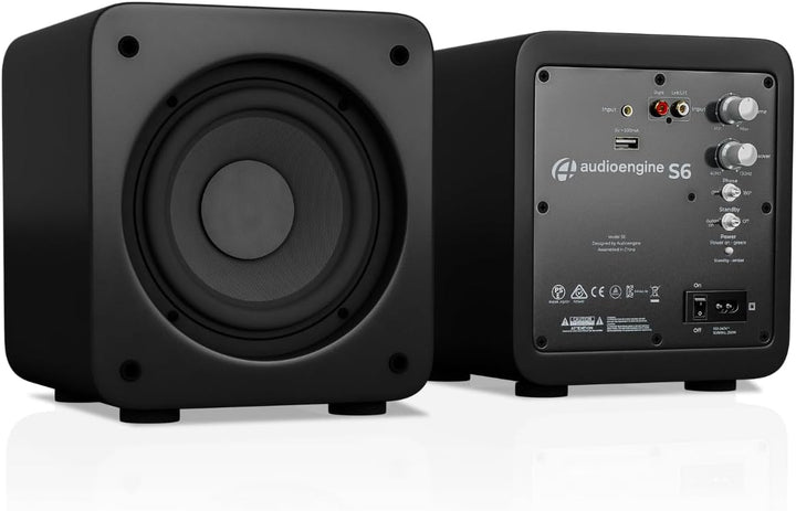 Audioengine S6 Aktiv Subwoofer 15 cm kompakte Grösse, kraftvoller Bass in einem kleinen Paket - 210
